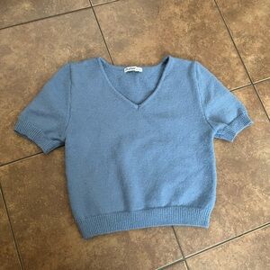 ALO Yoga Dusty Blue Terry Crop Top